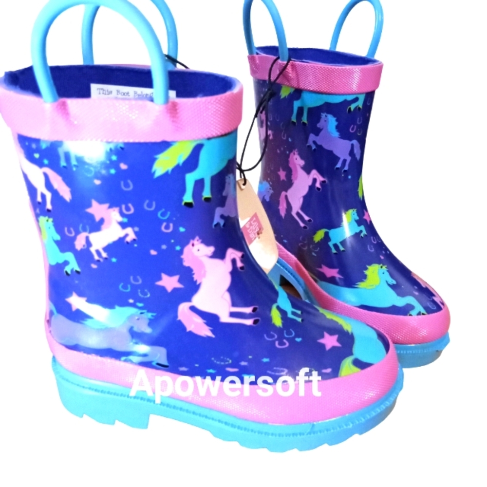 NWB Lily & Dan Girls Rain boots Sz 7/8